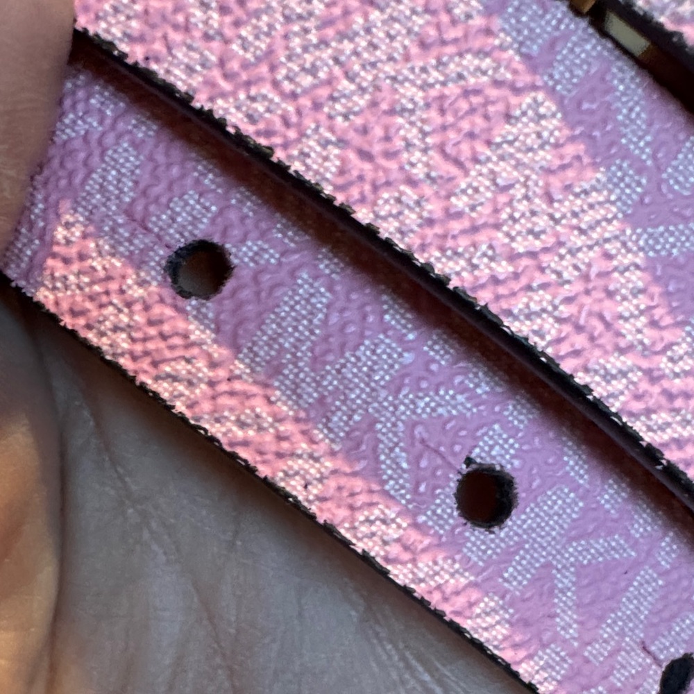 Michael Michael Kors Pink Belt with Gold Logo Buckle - Picture 3 of 10